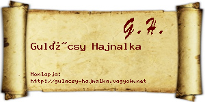 Gulácsy Hajnalka névjegykártya